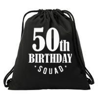 50th Birthday Squad Drawstring Bag