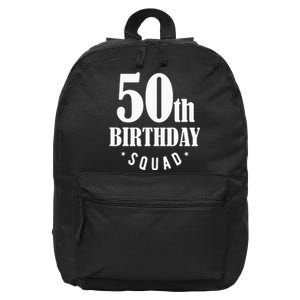 50th Birthday Squad 16 in Basic Backpack