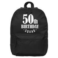 50th Birthday Squad 16 in Basic Backpack