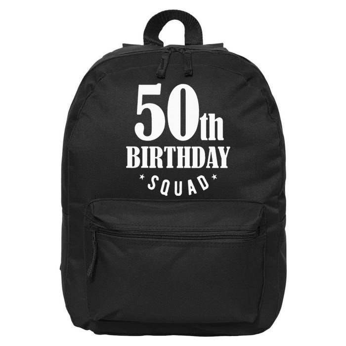 50th Birthday Squad 16 in Basic Backpack