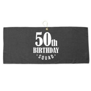 50th Birthday Squad Large Microfiber Waffle Golf Towel