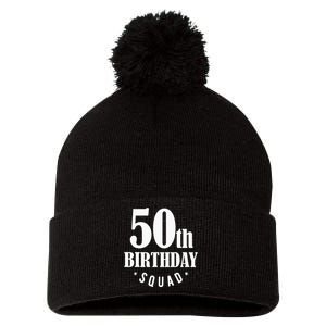 50th Birthday Squad Pom Pom 12in Knit Beanie