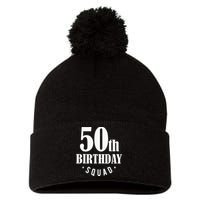 50th Birthday Squad Pom Pom 12in Knit Beanie