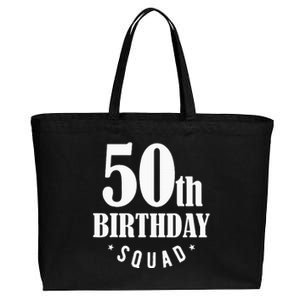 50th Birthday Squad Cotton Canvas Jumbo Tote