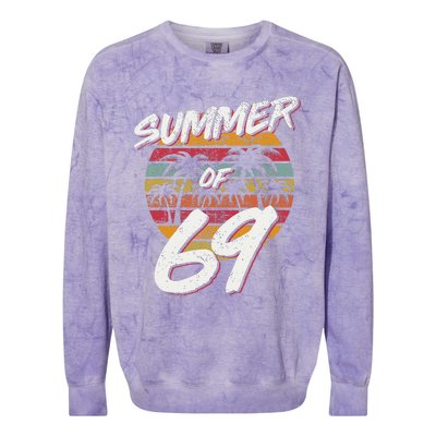 50th Birthday Summer of 69 Gift Mom Daddy Colorblast Crewneck Sweatshirt