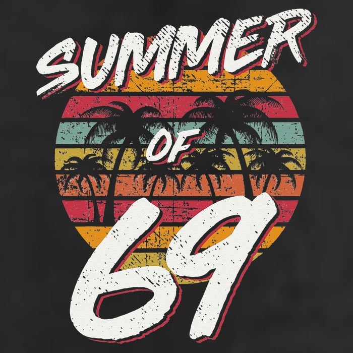 50th Birthday Summer of 69 Gift Mom Daddy 7 Panel Mesh Trucker Snapback Hat
