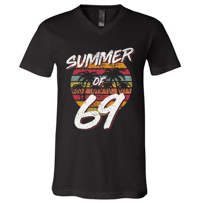 50th Birthday Summer of 69 Gift Mom Daddy V-Neck T-Shirt