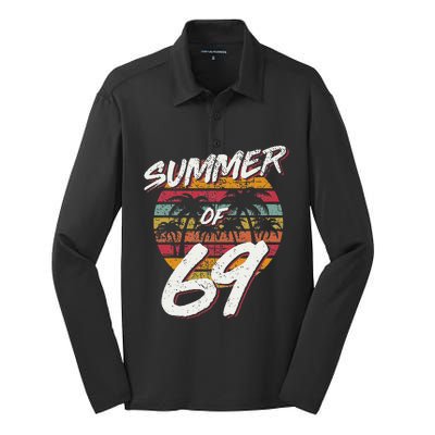 50th Birthday Summer of 69 Gift Mom Daddy Silk Touch Performance Long Sleeve Polo