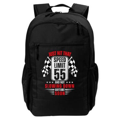 55th Birthday Speed Limit Sign 55 Years Old Funny Racing Daily Commute Backpack