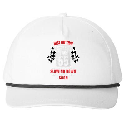 55th Birthday Speed Limit Sign 55 Years Old Funny Racing Snapback Five-Panel Rope Hat