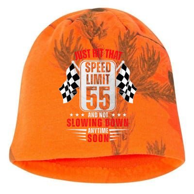 55th Birthday Speed Limit Sign 55 Years Old Funny Racing Kati - Camo Knit Beanie