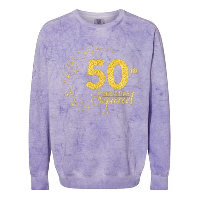 50th Birthday Squad Party 50 Years Old Yellow Gold Birthday Colorblast Crewneck Sweatshirt