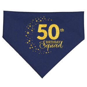 50th Birthday Squad Party 50 Years Old Yellow Gold Birthday USA-Made Doggie Bandana