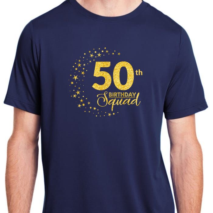 50th Birthday Squad Party 50 Years Old Yellow Gold Birthday Adult ChromaSoft Performance T-Shirt