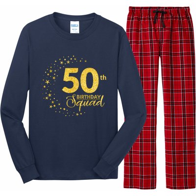 50th Birthday Squad Party 50 Years Old Yellow Gold Birthday Long Sleeve Pajama Set