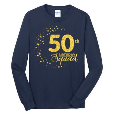 50th Birthday Squad Party 50 Years Old Yellow Gold Birthday Tall Long Sleeve T-Shirt