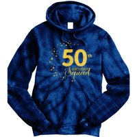 50th Birthday Squad Party 50 Years Old Yellow Gold Birthday Tie Dye Hoodie