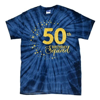 50th Birthday Squad Party 50 Years Old Yellow Gold Birthday Tie-Dye T-Shirt