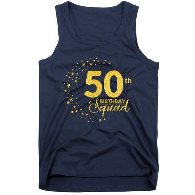 50th Birthday Squad Party 50 Years Old Yellow Gold Birthday Tank Top