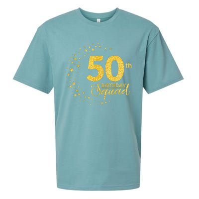 50th Birthday Squad Party 50 Years Old Yellow Gold Birthday Sueded Cloud Jersey T-Shirt