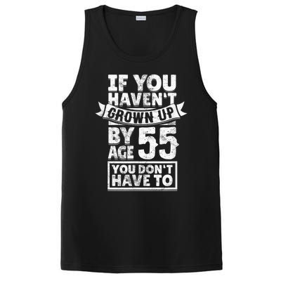 55th Birthday Saying - Hilarious Age 55 Grow Up Fun Gag Gift PosiCharge Competitor Tank