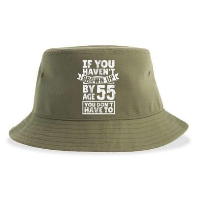 55th Birthday Saying - Hilarious Age 55 Grow Up Fun Gag Gift Sustainable Bucket Hat