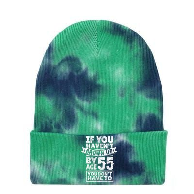 55th Birthday Saying - Hilarious Age 55 Grow Up Fun Gag Gift Tie Dye 12in Knit Beanie