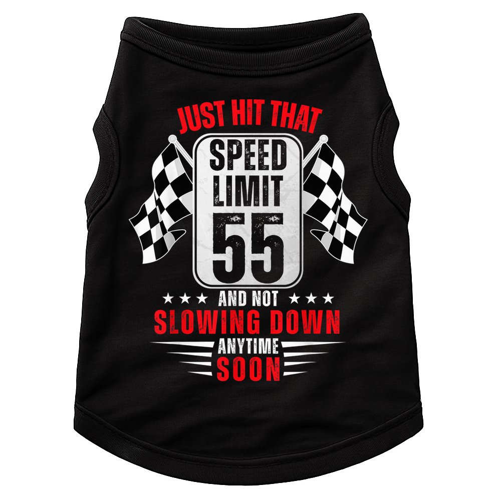 55th Birthday Speed Limit Sign 55 Years Old Funny Racing Doggie Tank