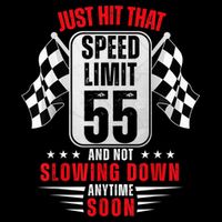 55th Birthday Speed Limit Sign 55 Years Old Funny Racing Cooling Performance Crew T-Shirt
