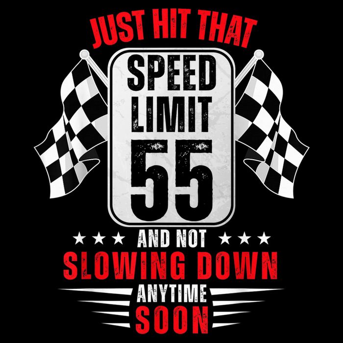 55th Birthday Speed Limit Sign 55 Years Old Funny Racing City Backpack