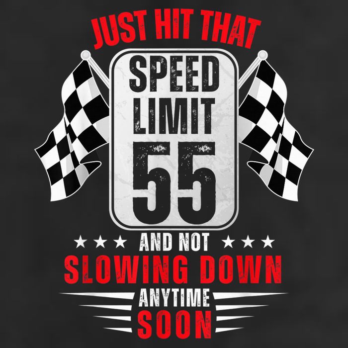55th Birthday Speed Limit Sign 55 Years Old Funny Racing Adult Drive Performance Visor