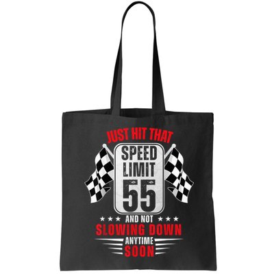 55th Birthday Speed Limit Sign 55 Years Old Funny Racing Bag