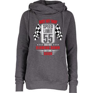 55th Birthday Speed Limit Sign 55 Years Old Funny Racing Womens Funnel Neck Pullover Hood