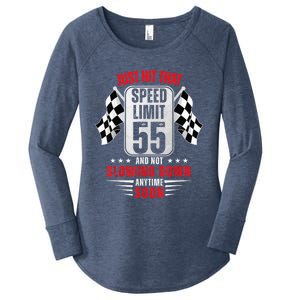 55th Birthday Speed Limit Sign 55 Years Old Funny Racing Women's Perfect Tri Tunic Long Sleeve Shirt