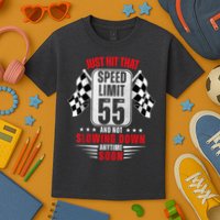 55th Birthday Speed Limit Sign 55 Years Old Funny Racing Kids T-Shirt