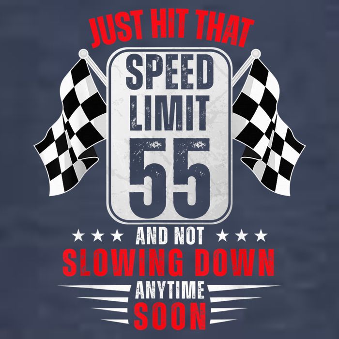 55th Birthday Speed Limit Sign 55 Years Old Funny Racing Kids T-Shirt
