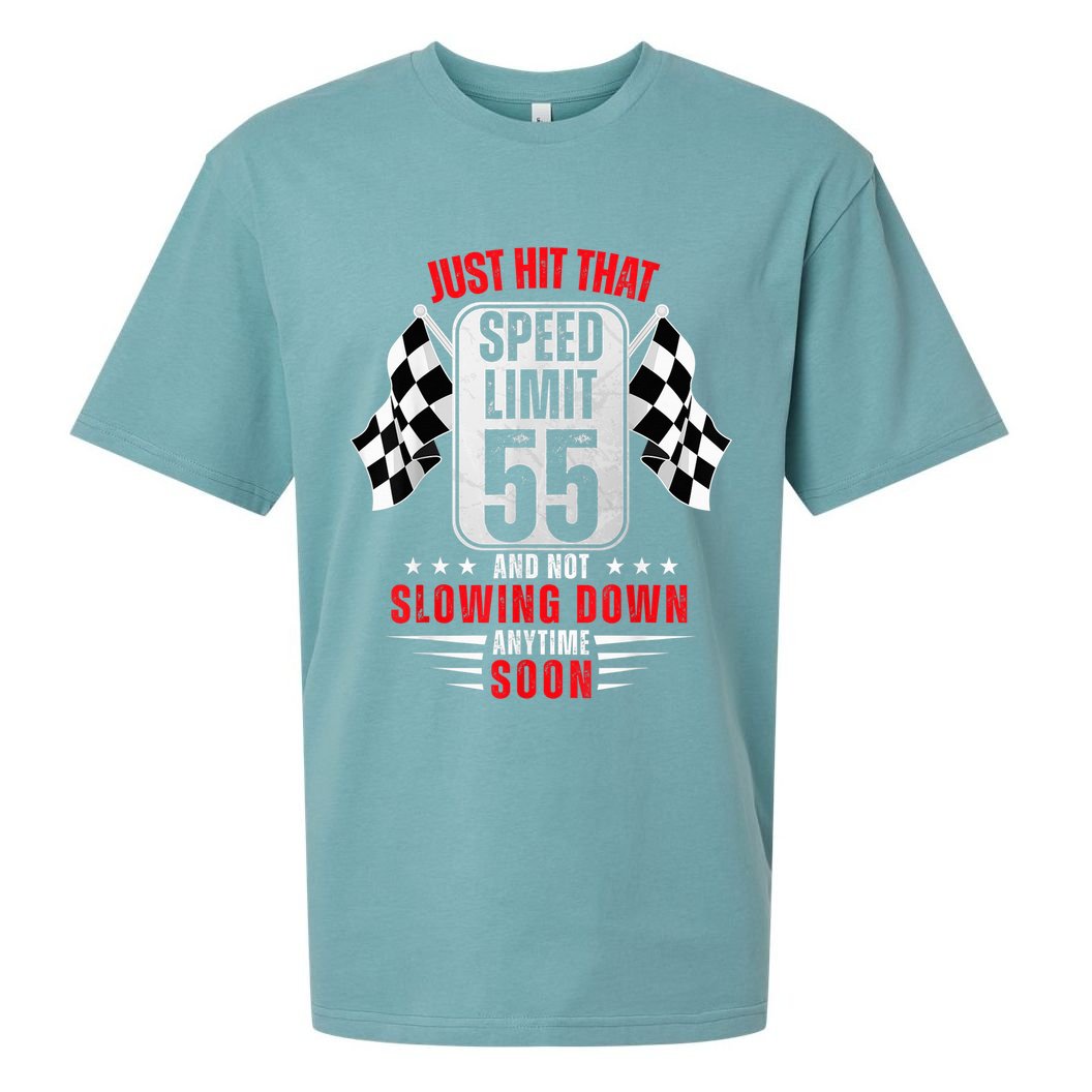 55th Birthday Speed Limit Sign 55 Years Old Funny Racing Sueded Cloud Jersey T-Shirt