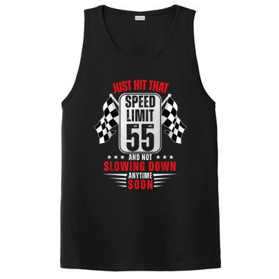 55th Birthday Speed Limit Sign 55 Years Old Funny Racing PosiCharge Competitor Tank