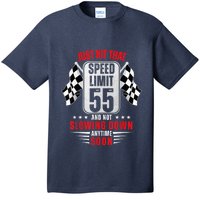 55th Birthday Speed Limit Sign 55 Years Old Funny Racing T-Shirt