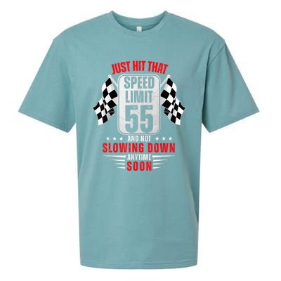 55th Birthday Speed Limit Sign 55 Years Old Funny Racing Sueded Cloud Jersey T-Shirt