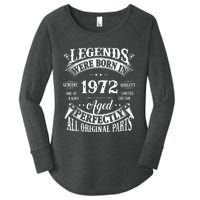 51st Birthday Tee Vintage Legends Born In 1972 51 Years Old Women's Perfect Tri Tunic Long Sleeve Shirt