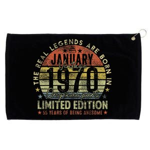 55th Birthday The Real Legends January 1970 55 Years Old Grommeted Golf Towel