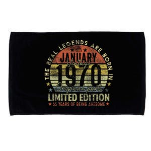 55th Birthday The Real Legends January 1970 55 Years Old Microfiber Hand Towel