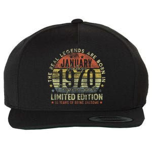 55th Birthday The Real Legends January 1970 55 Years Old Wool Snapback Cap