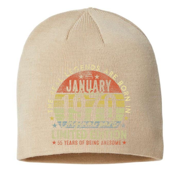 55th Birthday The Real Legends January 1970 55 Years Old Sustainable Beanie