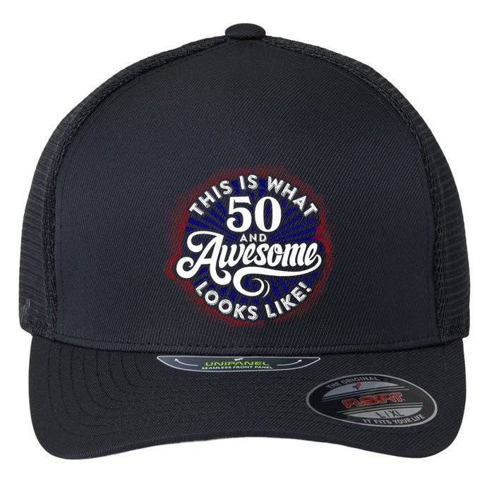 50th Birthday This Is What 50 And Awesome Looks Like 1971 Flexfit Unipanel Trucker Cap