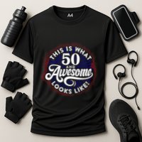50th Birthday This Is What 50 And Awesome Looks Like 1971 Cooling Performance Crew T-Shirt