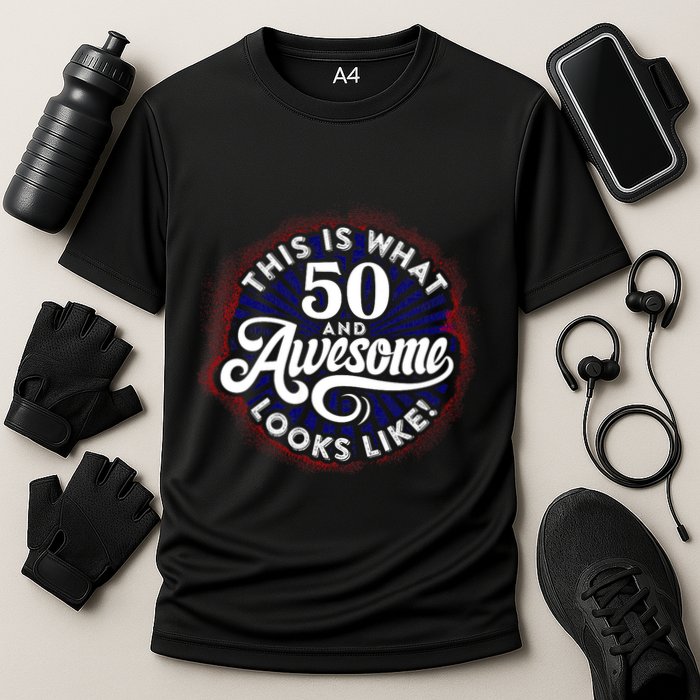 50th Birthday This Is What 50 And Awesome Looks Like 1971 Cooling Performance Crew T-Shirt