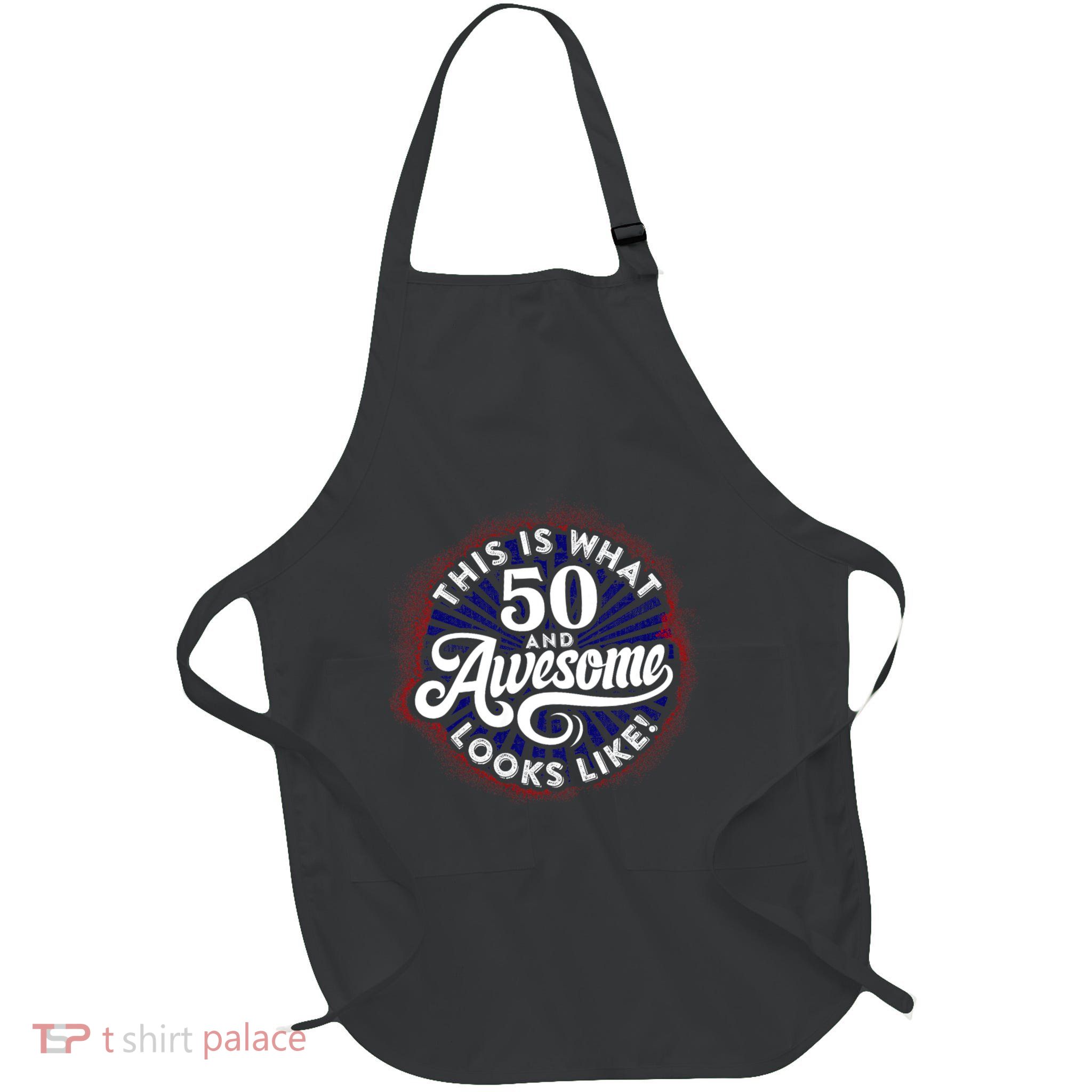 50th Birthday This Is What 50 And Awesome Looks Like 1971 Full-Length Apron With Pockets