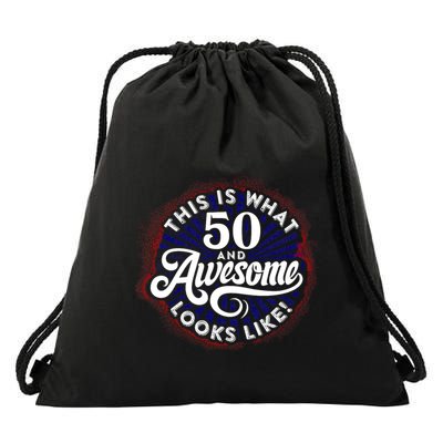 50th Birthday This Is What 50 And Awesome Looks Like 1971 Drawstring Bag